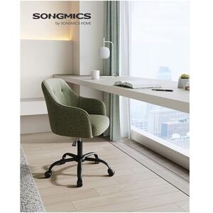 Songmics - Chaise de Bureau, Fauteuil Ergonomique, Siège Pivotant, Réglable en Hauteur, Capacité de Charge 110 kg, Cadre en Acier, Tissu en Coton-Lin - Publicité