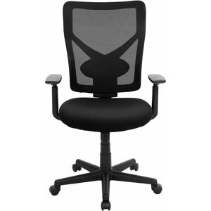 Songmics - Fauteuil de bureau ergonomique en maille, Siège rotatif, Chaise, avec mécanisme basculant, assise rembourrée, support lombaire réglable, - Publicité