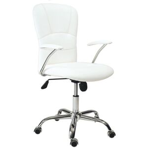 MIROYTENGO Fauteuil de bureau pivotant blanc fauteuil de bureau pivotant blanc en simili-cuir bureau avec mécanisme de pivotement meubles - Publicité