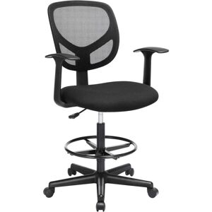 Songmics - Fauteuil de Bureau, Siège Ergonomique, Tabouret, avec Repose-Pieds réglable en Hauteur, pivotant sur 360°, pour Bureau Debout, Noir OBN25BK - Publicité