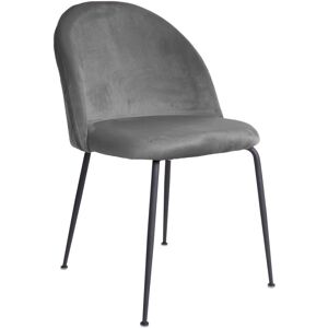 EBUY24 Geles Chaise de salle à manger en velours, gris, pieds noirs. Publicité