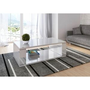 DUSINE GRANDE TABLE BASSE LILLY BLANC LAQUE DESIGN 130 x 70 CM - Publicité