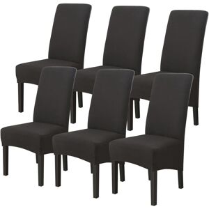 Shining House - Housses de Chaises 6 pièces Grand Taille Noir,Housses pour Chaises de Salle a Manger Universelle, Couverture Couvre de Chaise Salon Moderne pour Mariage Reunion - black - Publicité