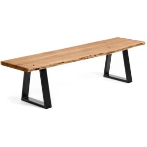 Kave Home - Banquette Alaia 178 cm en bois massif d'acacia et pieds en acier noir - Publicité