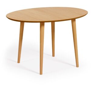 Table extensible Oqui ovale placage de chêne et pieds en bois ø 120 (200) x 90 cm - Kave Home - Publicité