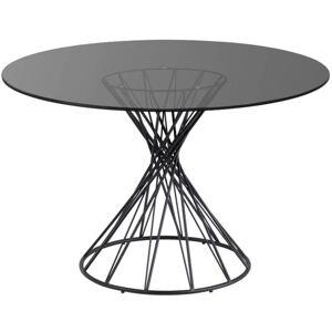 Table ronde Niut en verre et pieds en acier finition noire ø 120 cm - Kave Home - Publicité