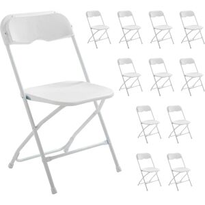 Oviala - Lot de 12 chaises pliantes blanches - Blanc - Publicité