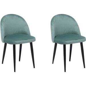 Set 2 Chaises Tapissées en Velours Vert de Qualité Confort d'Assise Optimal et Élégance pour Salle à Manger Rétro Glamour Beliani - Publicité