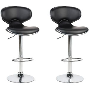 Lot de 2 Chaises Tabourets de Bar en Simili-cuir Noir et Métal Brillant Pivotantes et Réglables pour Cuisine ou Salle à Manger Ultra Moderne Beliani - Publicité