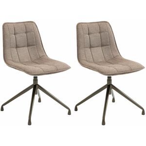 Idimex Lot de 2 chaises de salle à manger RIO avec piètement métal et revêtement en tissu beige - Beige - Publicité