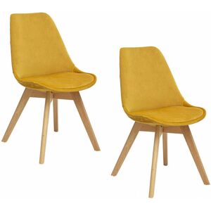 Lot de 2 chaises en velours style scandinave Helsinki Atmosphera Ocre - Ocre - Publicité