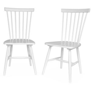 SWEEEK Lot de 2 chaises blanches à barreaux en bois d'hévéa. romie. l 50.8 x p 44.2 x h 90cm. - Blanc - Publicité