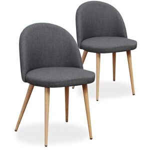 INTENSEDECO Lot de 2 chaises scandinaves Cecilia tissu Gris foncé - Gris foncé - Publicité