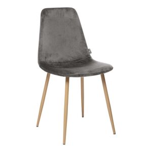 Lot de 2 chaises style Vintage Marylin Velours & pieds métal imitation hêtre Atmosphera Couleur: Gris foncé - Gris foncé - Publicité