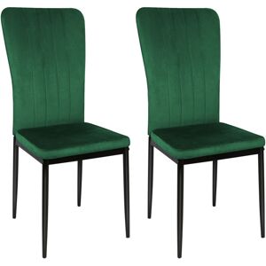 DAZHOM Lot de 2 chaises,en Velours Pieds en métal Stable,pour Salle à Manger, Salon, Cuisine, vert - Publicité