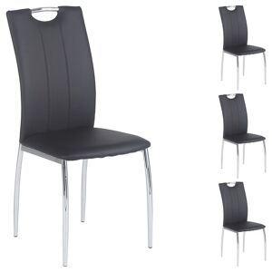 Lot de 4 chaises apollo, en synthétique noir