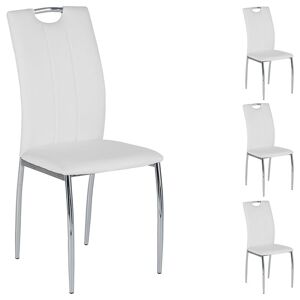 Lot de 4 chaises apollo assise synthétique blanc - Blanc