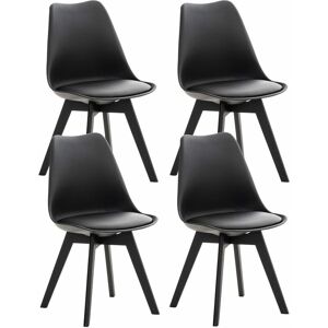 CLP Ensemble de 4 chaises de restauration modernes avec revêtement et cadre de différentes couleurs colore : Noir noir - Publicité