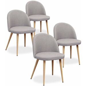 INTENSEDECO Lot de 4 chaises scandinaves Cecilia tissu Gris - Gris - Publicité