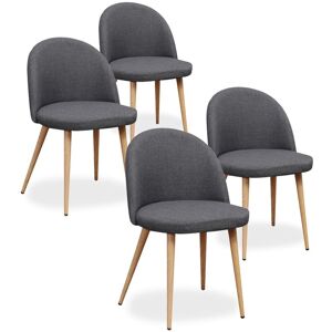 INTENSEDECO Lot de 4 chaises scandinaves Cecilia tissu Gris foncé - Gris foncé - Publicité