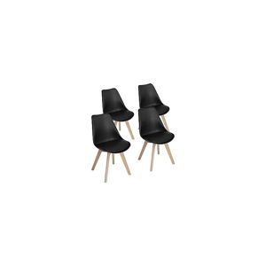 EGGREE Lot de 4 chaises de style Scandinave Catherina - Noir - Publicité