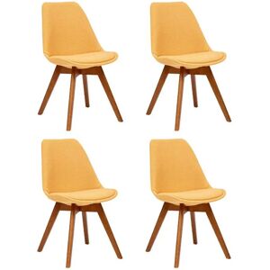 Atmosphera - Lot de 4 Chaises Vintage Baya 79cm Ocre - Publicité