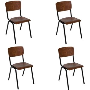 Atmosphera - Lot de 4 Chaises Vintage Kiel 83cm Naturel - Publicité