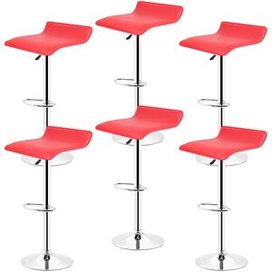 SKECTEN Lot de 6 Tabouret de Bar en Cuir pu Tabouret Haut Chaise de Salon de Coiffure Rotation et Levage Réglables Convient pour Salon de Beauté (Rouge) - Publicité