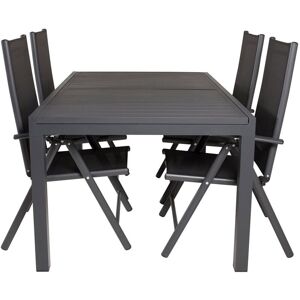 EBUY24 Marbella Ensemble table et chaises de jardin, table 100x160/240cm et 4 chaises Break, noir. Publicité