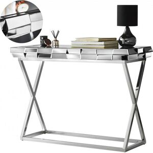 Meubler Design - Console Verre Miroir 3d, Verre, Miroir, Rectangulaire, Style Contemporain, 110 x 40 x 78 cm - Miroir - Publicité