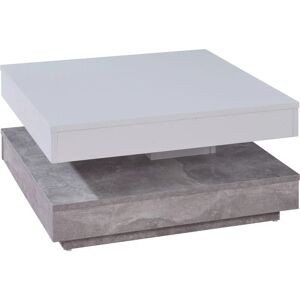 EBUY24 Erano Table basse plateau pivotant et 1 Étagère aspect béton, blanc. Publicité
