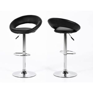 EBUY24 Plus Tabouret de bar en similicuir, noir, avec pied chromé, hauteur réglable. Publicité