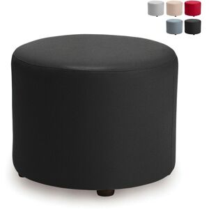 Pouf rond salon salle d'attente ø 50cm similicuir Couleur: Noir