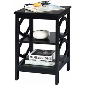 Table de Nuit Moderne avec 3 Étagères Stable et Durable, Bout de Canapé avec Conception Ouverte pour Salon, Chambre, Couloir, Bureau, 40X40X61CM (Noir) - Relax4life - Publicité