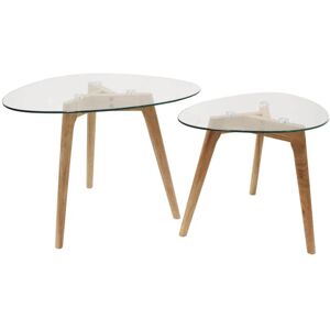 Altobuy - roch - Lot de 2 Tables Basses Gigognes Verre Trempé - Transparent - Publicité