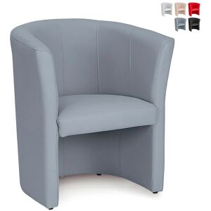 - Fauteuil de salon bureau salle d'attente en similicuir Tabby Couleur: Gris