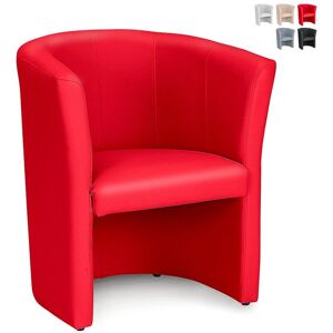 - Fauteuil de salon bureau salle d'attente en similicuir Tabby Couleur: Rouge