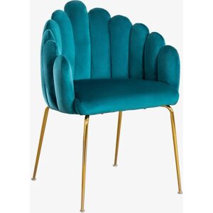 Sklum - Lot de 4 chaises de salle à manger en velours Markina Bleu Turquoise Intense - Bleu Turquoise Intense - Publicité