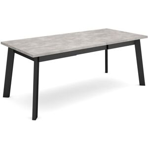 Skraut Home - Table à manger, Meuble Salle à Manger, 200, Pour 10 personnes, Pieds en bois, Style moderne, Ciment - Publicité