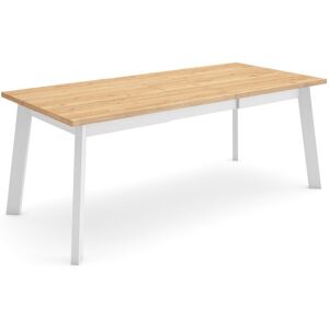 Table à manger, Meuble Salle à Manger, 200, Pour 10 personnes, Pieds en bois, Style moderne, Chêne - Skraut Home - Publicité