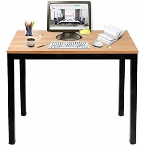 Soges - Bureau Compact pour Ordinateur, Table de Bureau Table de Travail pc Table en Bois et Acier, Table d'étude Table à Manger pour Petits Espaces, 80x40x75cm, Teck et Noir AC3BB-8040 - Publicité