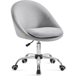 SONGMICS Chaise de Bureau, Fauteuil Pivotant, Siège Confort, Rembourrage en Mousse, Réglable en Hauteur, pour Bureau, Chambre, Gris OBG020G01 - Publicité