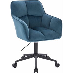 Svita - jerry Chaise de bureau avec accoudoirs réglable en hauteur Chaise pivotante avec roulettes Velours bleu - Publicité