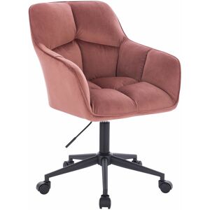 Svita - jerry Chaise de bureau avec accoudoirs réglable en hauteur Chaise pivotante avec roulettes Velours vieux rose - Publicité