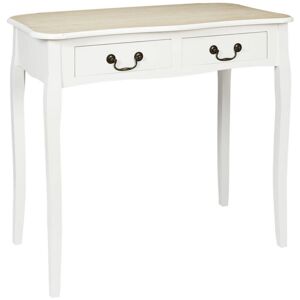 Altobuy - sylva - Bureau 2 Tiroirs Vintage Blanc Plateau Effet Bois - Blanc - Publicité