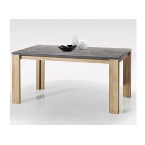 CAESAROO Table 160x90 cm Gris avec pieds en chêne naturel chêne et gris - Publicité