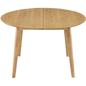 MILIBOO Table à manger ronde extensible finition chêne L120-150 cm LEENA - Chêne clair - Publicité