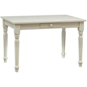 BISCOTTINI Table style champêtre en tilleul massif, finition blanche antique L120xPR80xH80 cm - Publicité