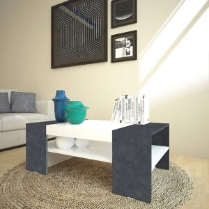 WEB FURNITURE Table basse 110x60cm salon design moderne Cherry Slate - Publicité