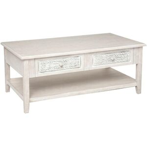 Atmosphera - Table basse Hina bois blanchi 110x60cm créateur d'intérieur - Lin - Publicité